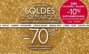 Deuxième démarque la Redoute + 10% supplémentaire sur les soldes 14/01