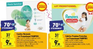 Optimisation couches Pampers : pack familial Harmonie à 7,30€ chez Carrefour