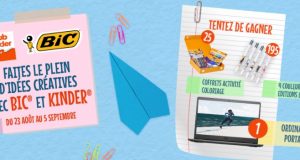 Kinder jeu de la Rentrée : tentez de remporter des lots BIC et séjour Center Parcs