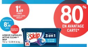 Optimisation Intermarché : Lessive Skip capsules à petit prix